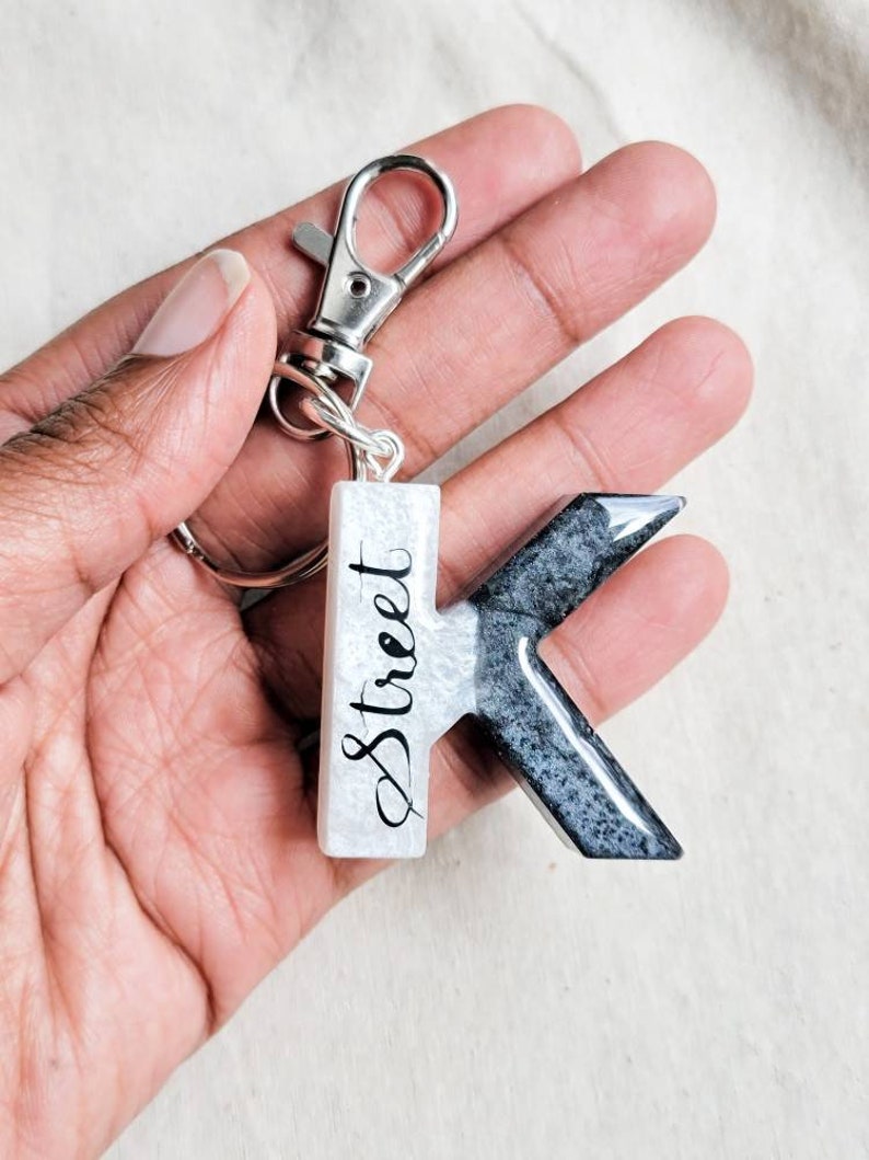 Personalized Black and White Keychain