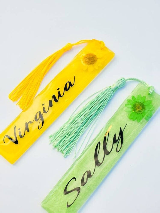 Personalized Colorful Flower Bookmark
